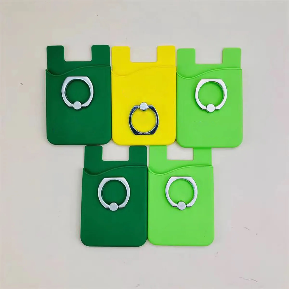 With Ring Stand Stick On Cell Phone Slim Leather Wallet 5