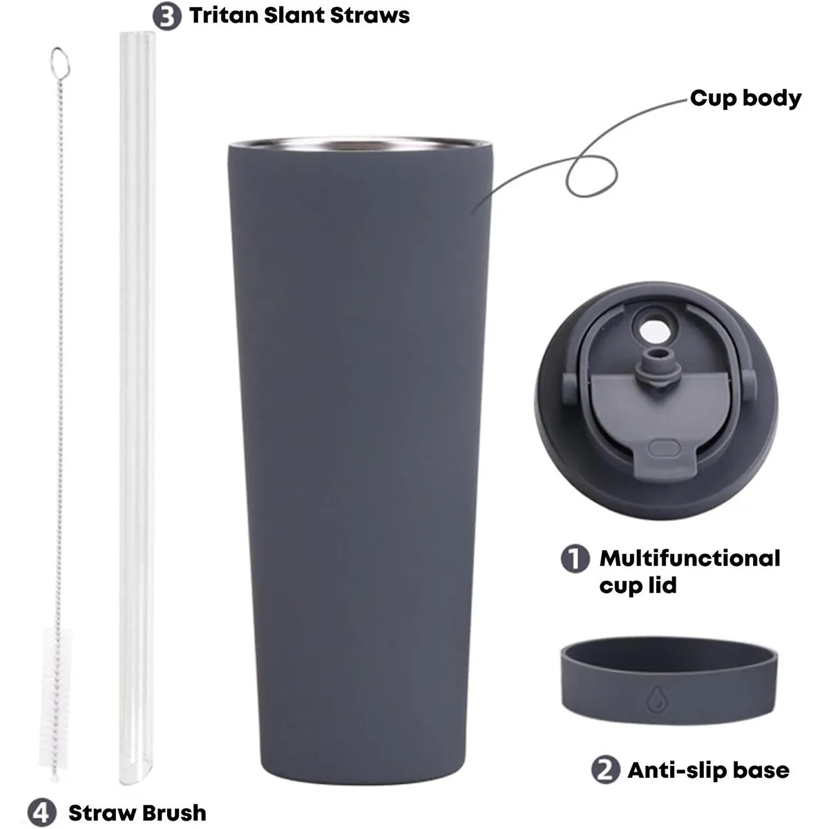 28oz Stainless Steel Thermos Bottle with Lid and Straw 3