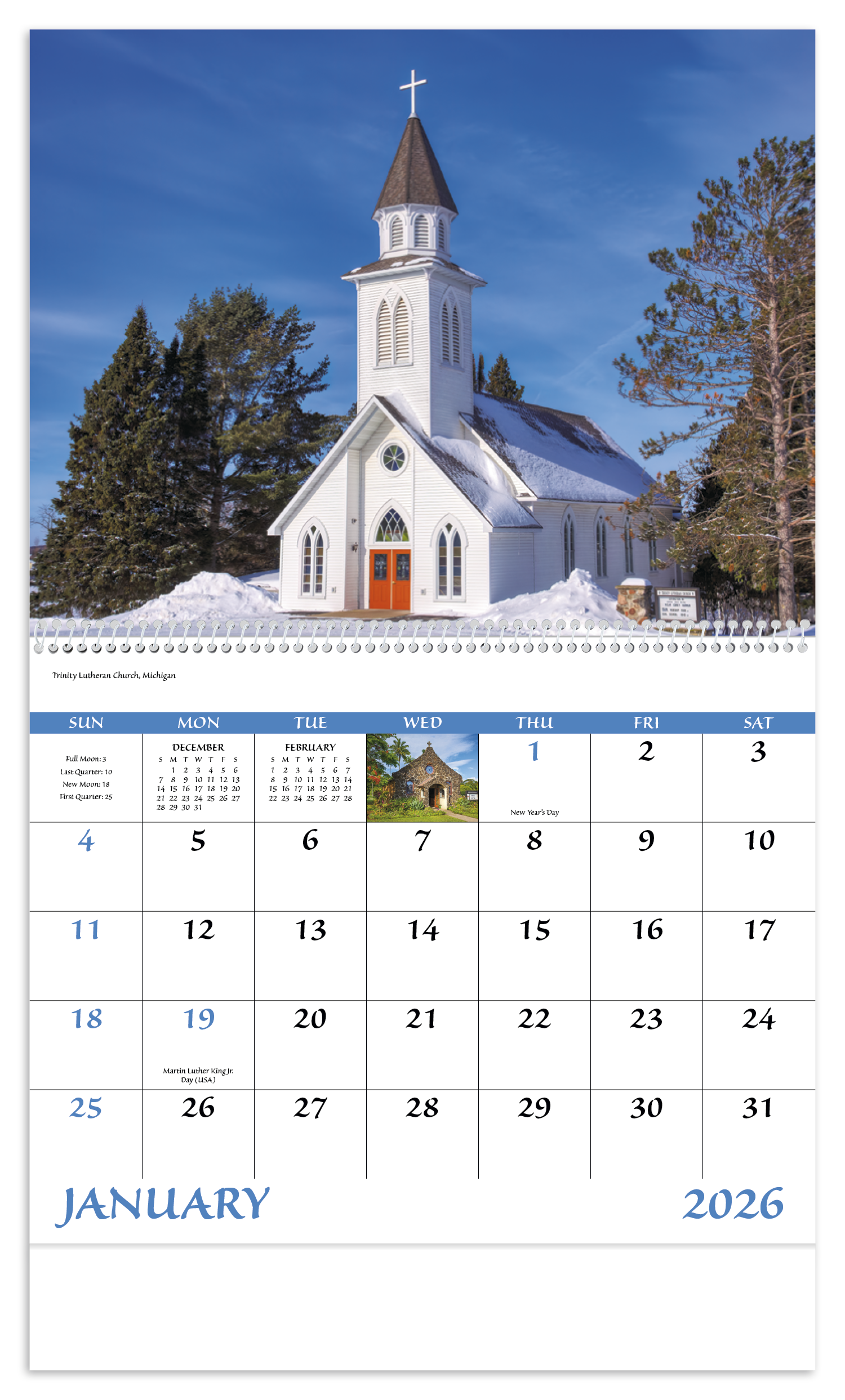 Good Value™ Scenic Churches - Spiral Calendar 19