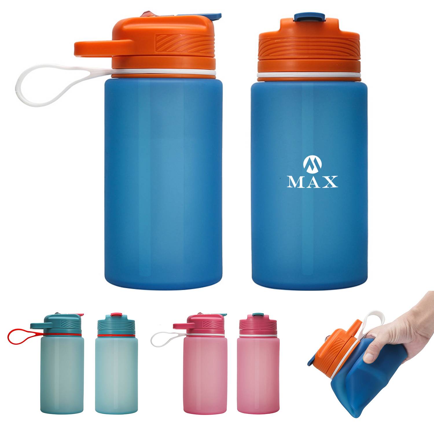 35oz Drop-Proof Portable Silicone Folding Water Bottle 1