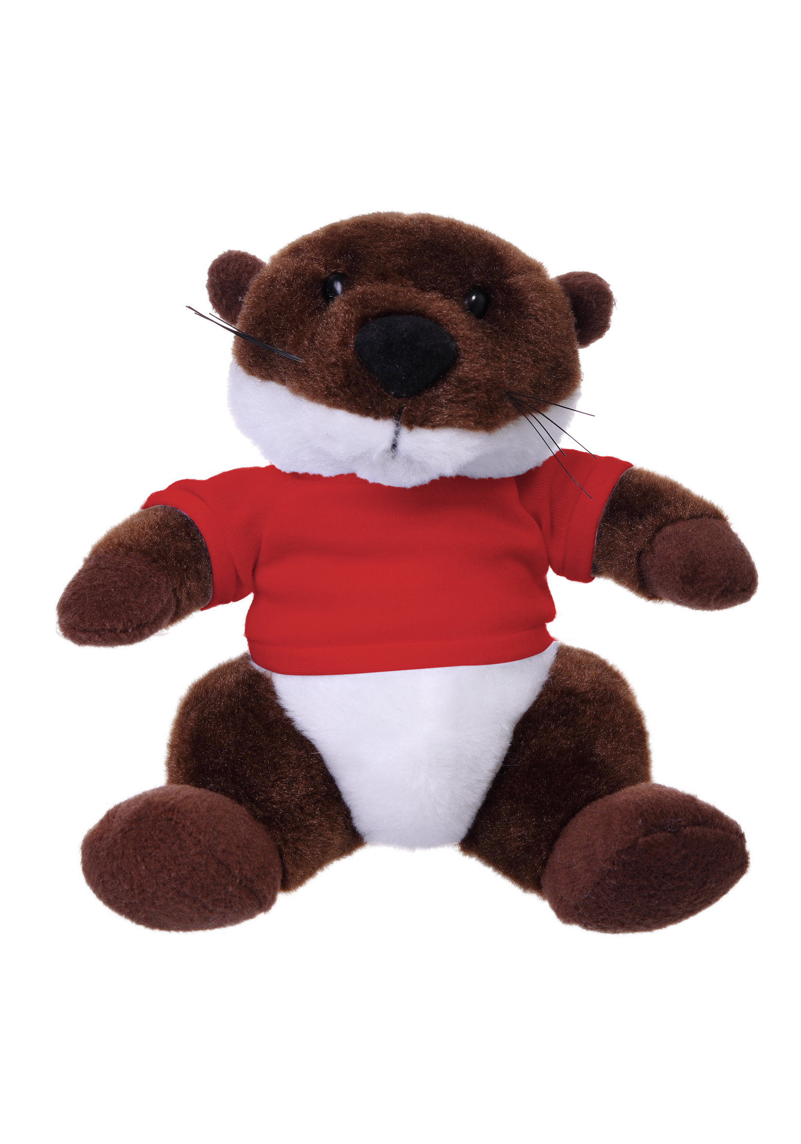 Soft Plush Stuffed Sitting Otter wearing a T-Shirt 1