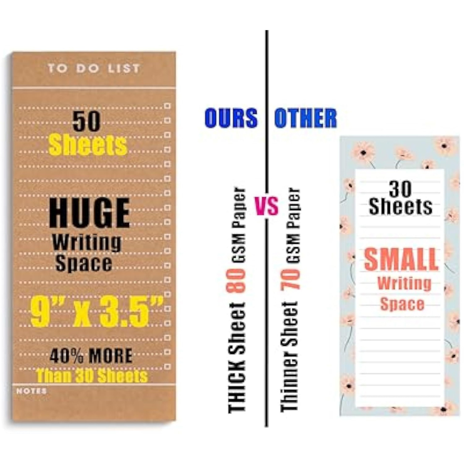 3 Pack Tear Off Magnetic Notepad Set 5