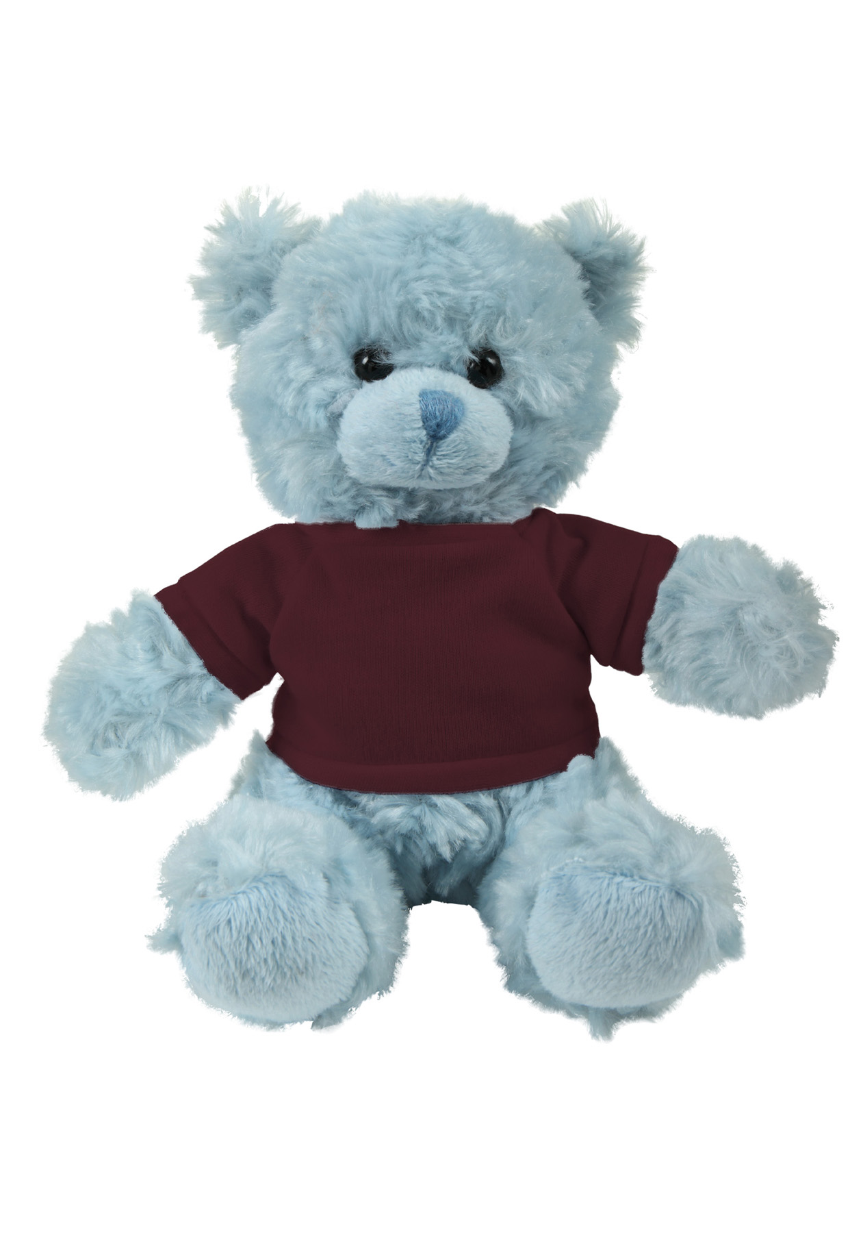 soft plush Blue Curly Sitting Bear with t-shirt 9