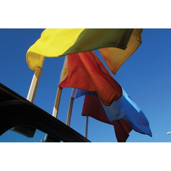 7.5" x 10.5" Stock Blank Car Flag - 2 ply w/Pole 2