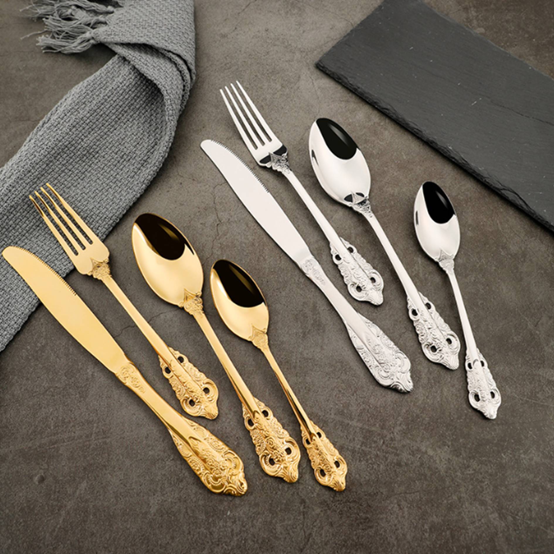 4 Pieces Spoon Knife Fork Cutlery Set 3