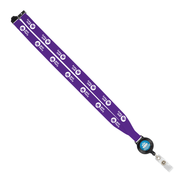 IMPORT 3/4" Polyester Lanyard with Retractable Badge Reel and IPH7 back of neck convenience release. 141
