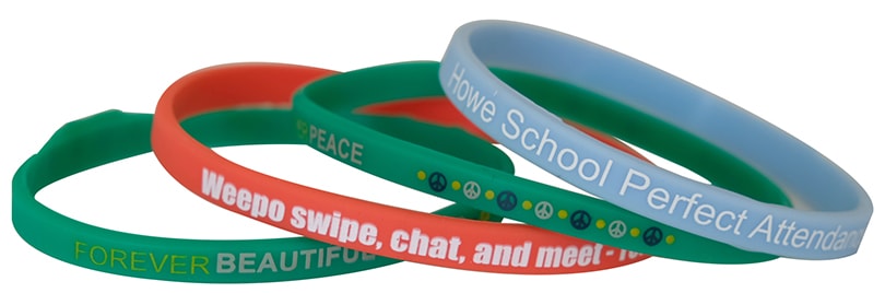 1/4 Inch Printed Silicone Wristband 1
