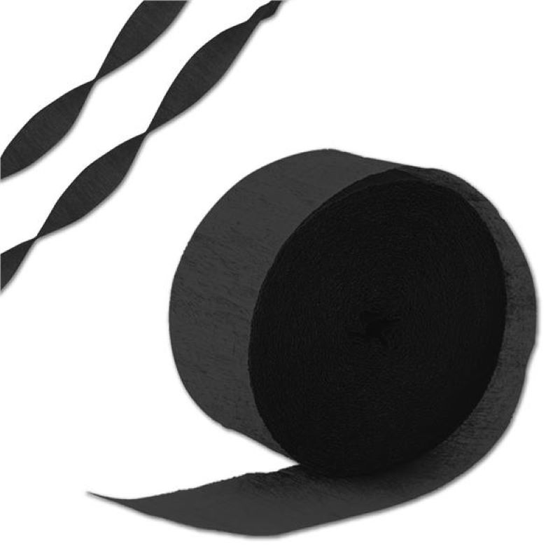 81’ Roll Black Crepe Paper Streamer
