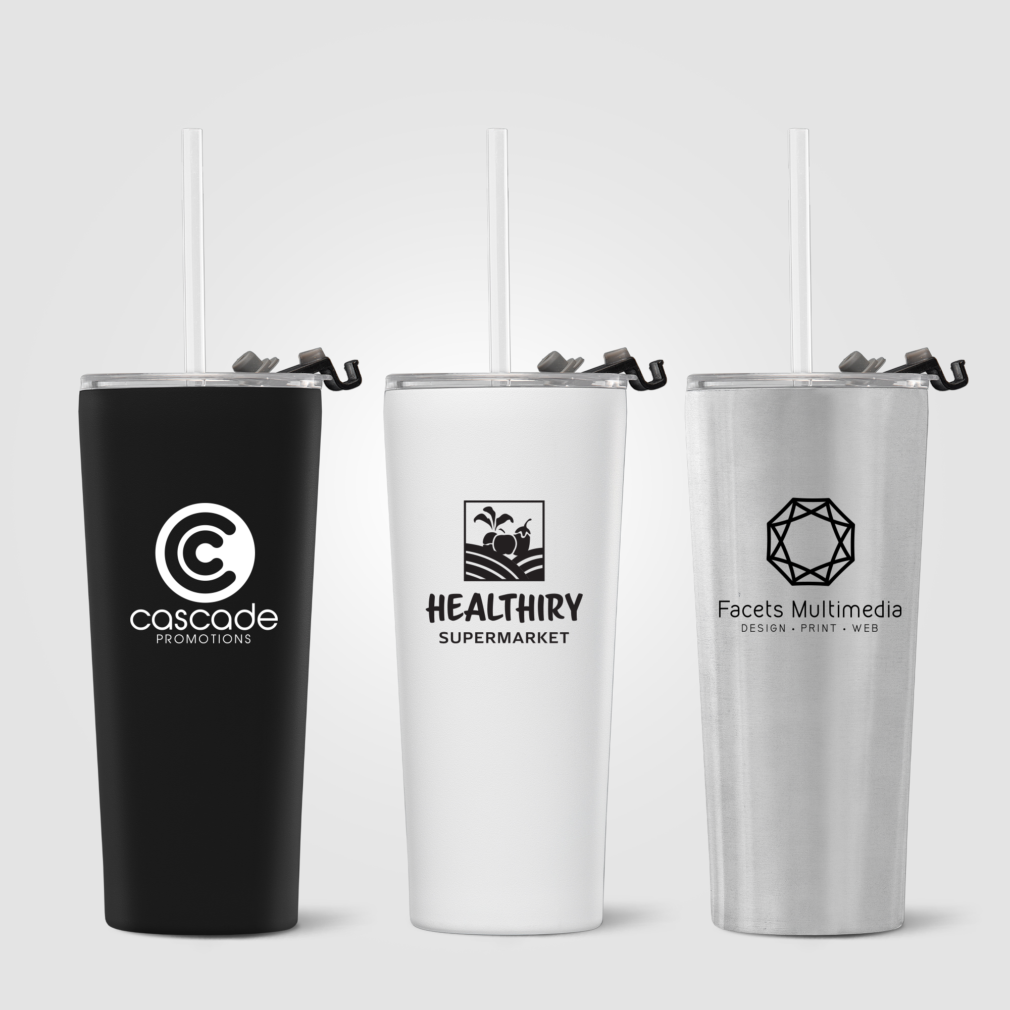Excalibur - 21 oz. Double-Wall Stainless Tumbler with Straw​​ 14