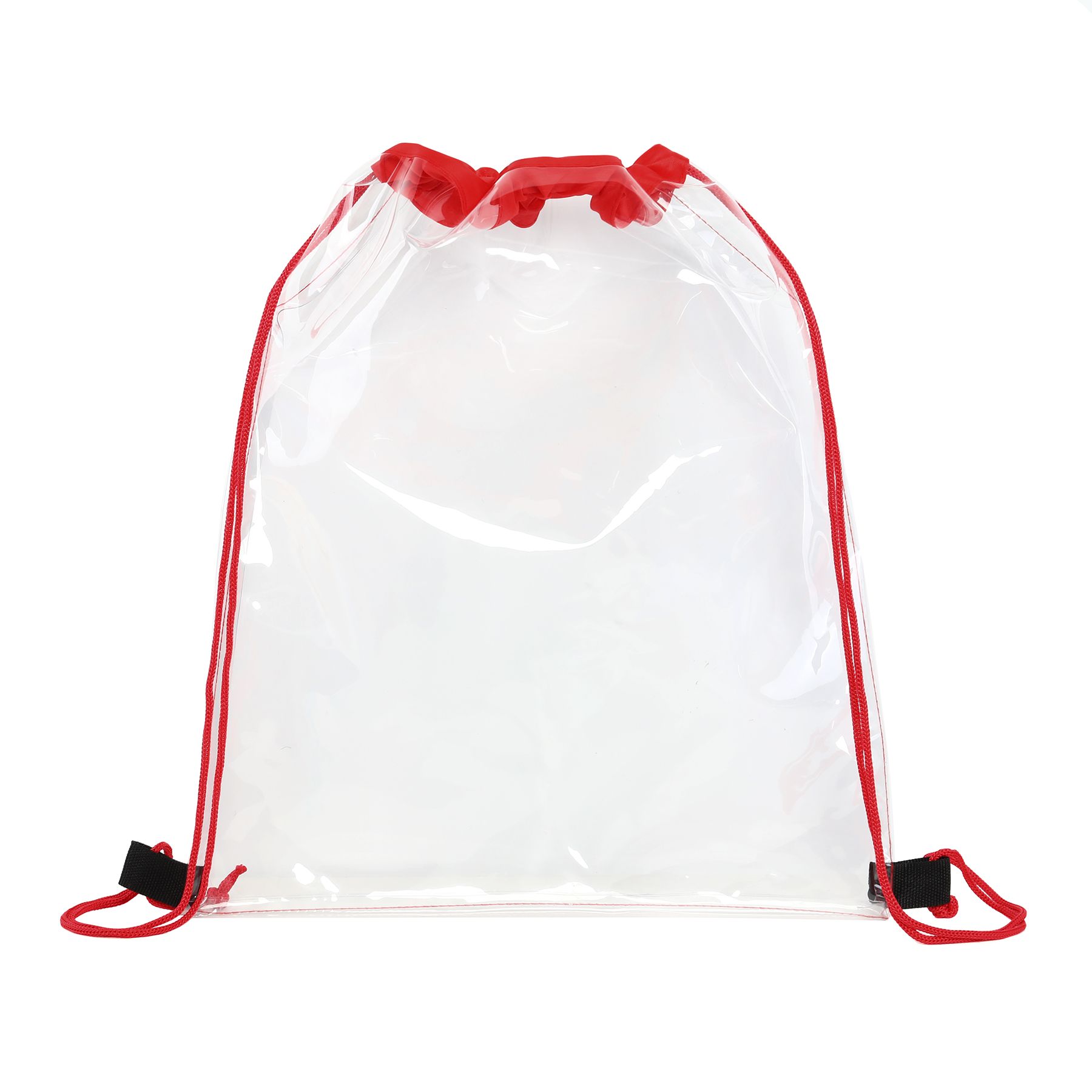 Large Clear Water-Resistant Stadium Drawstring Backpack 13