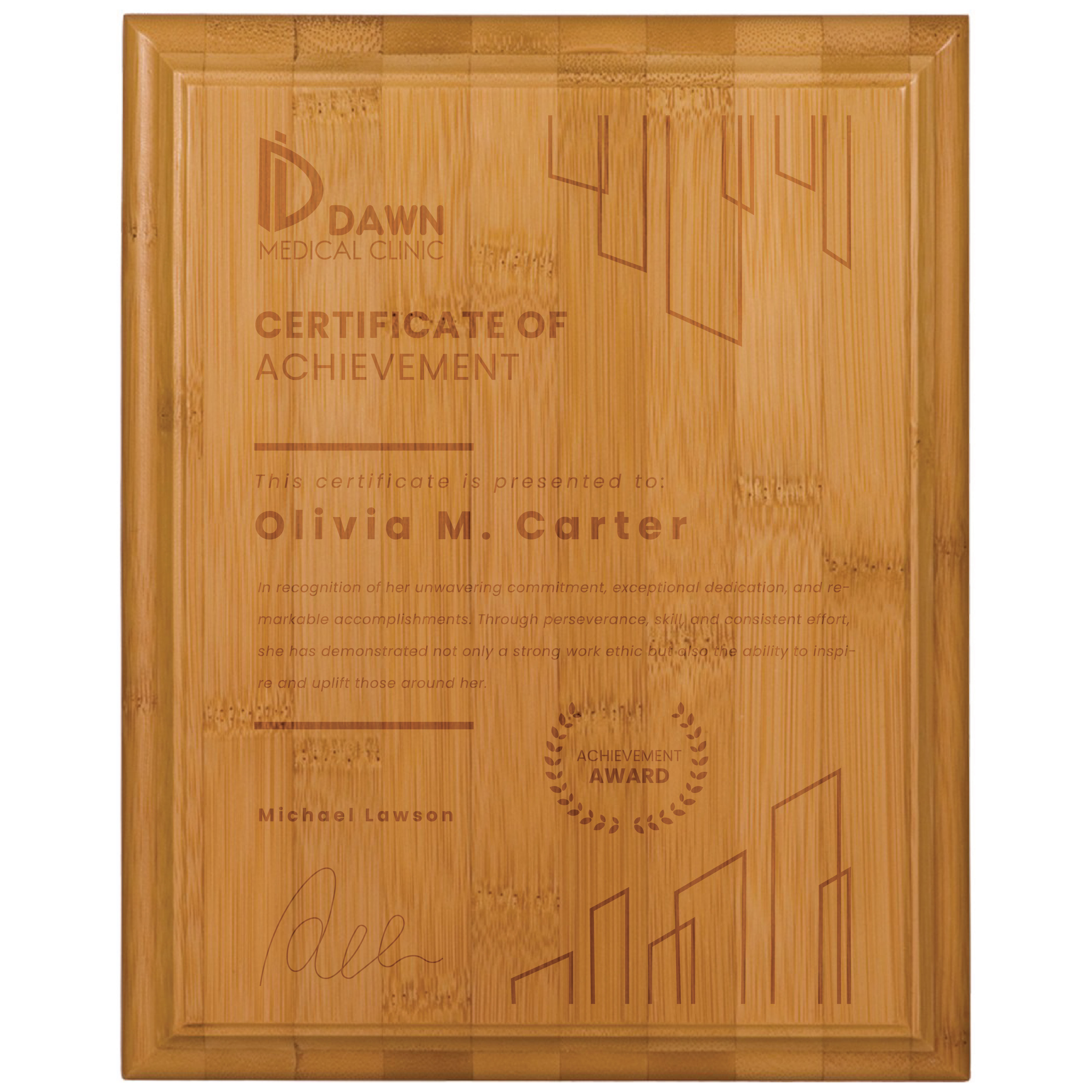 8" x 10" Bamboo Plaque 4