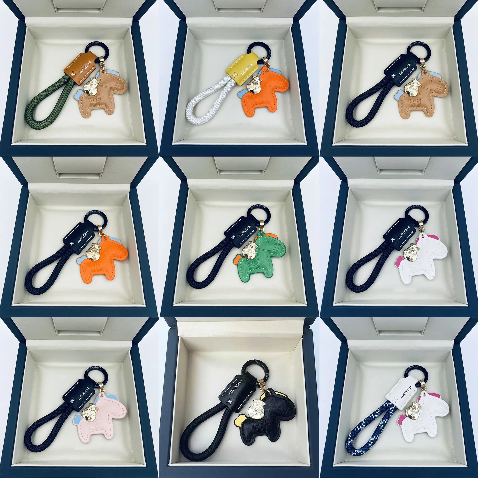 Lucky Horse Handmade Leather Car Keychain 1