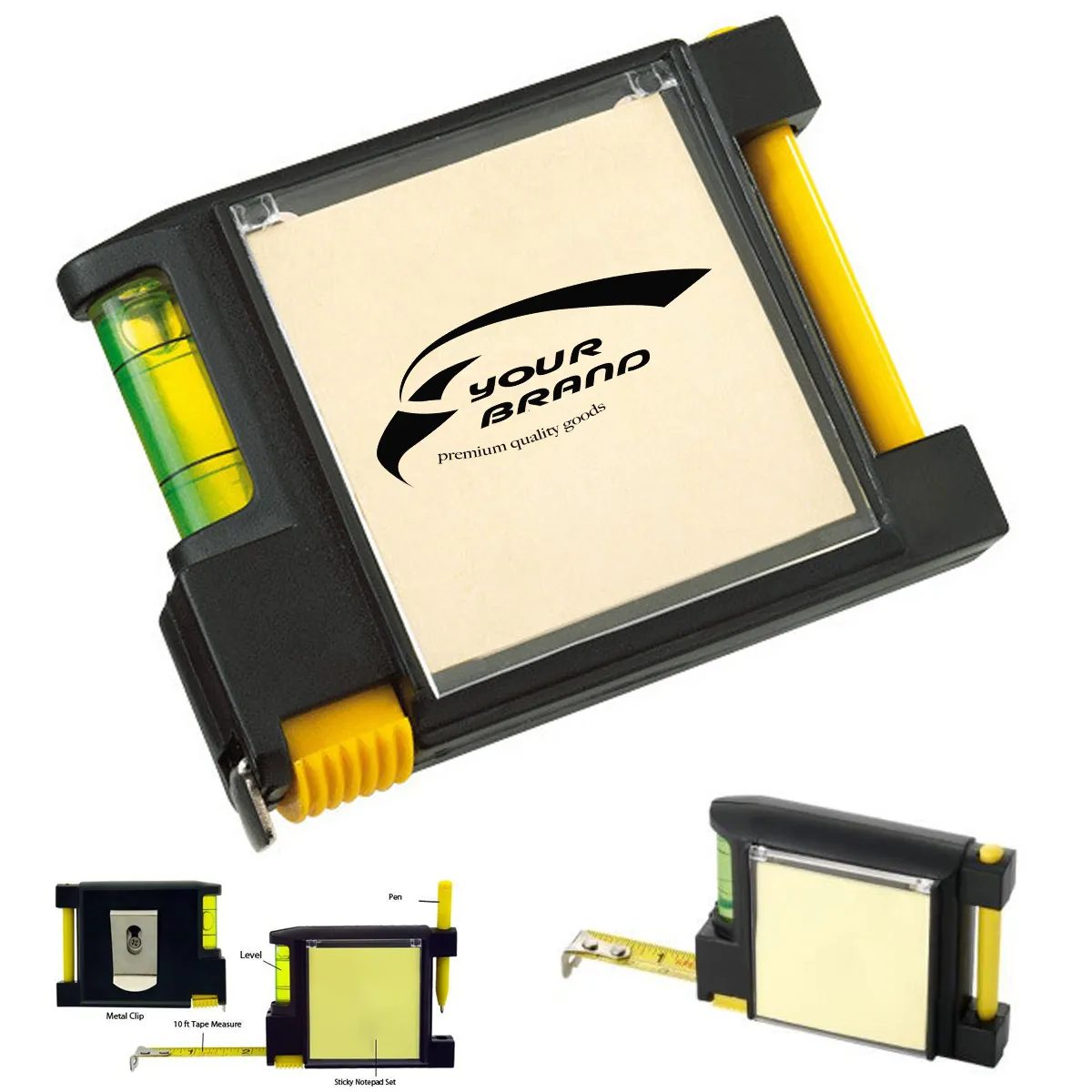 Steel Tape Measure with Spirit Level Note Memo Pad And Pen 3