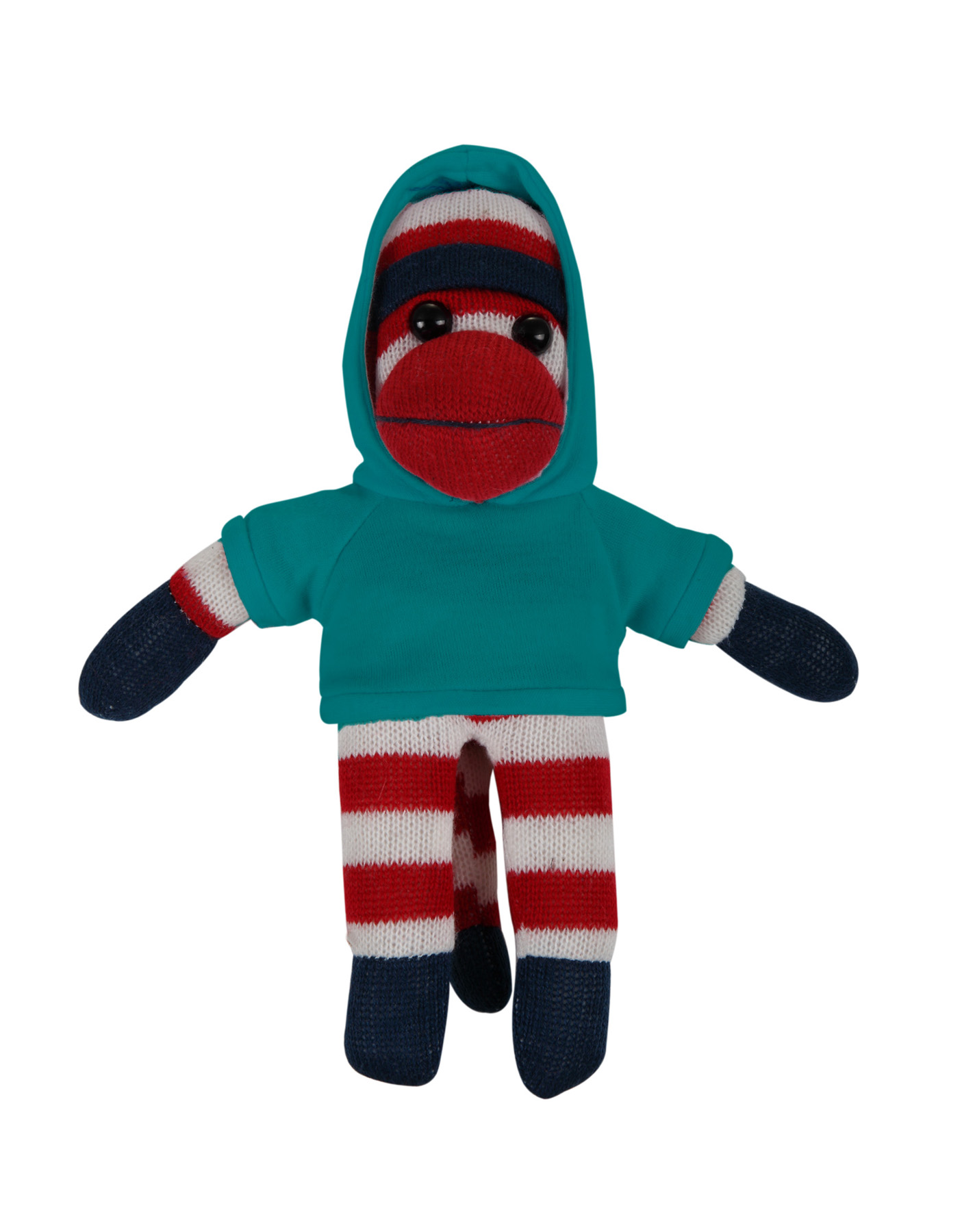 soft plush Patriotic Sock Monkey with hoodie 3