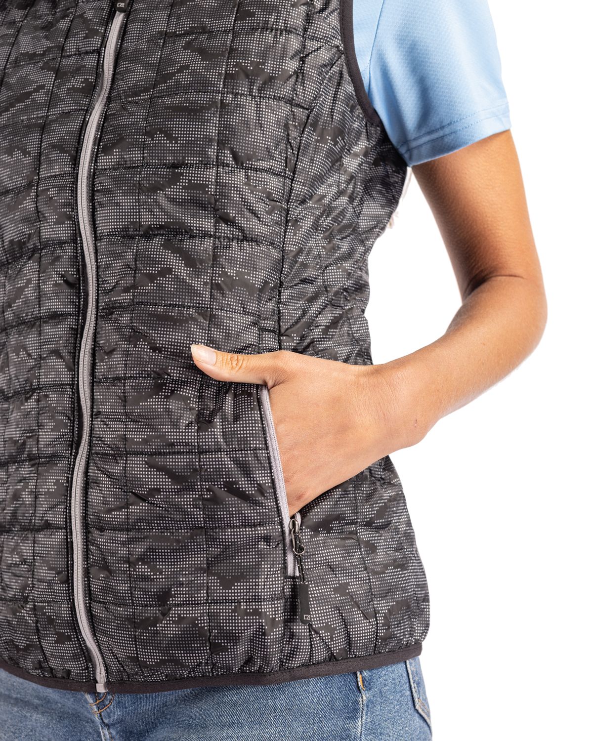 Rainier PrimaLoft Womens Eco Insulated Full Zip Printed Puffer Vest