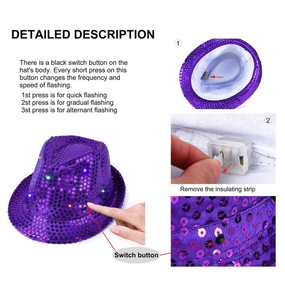 Shinny Jazz Hats with Flashing Lights 3