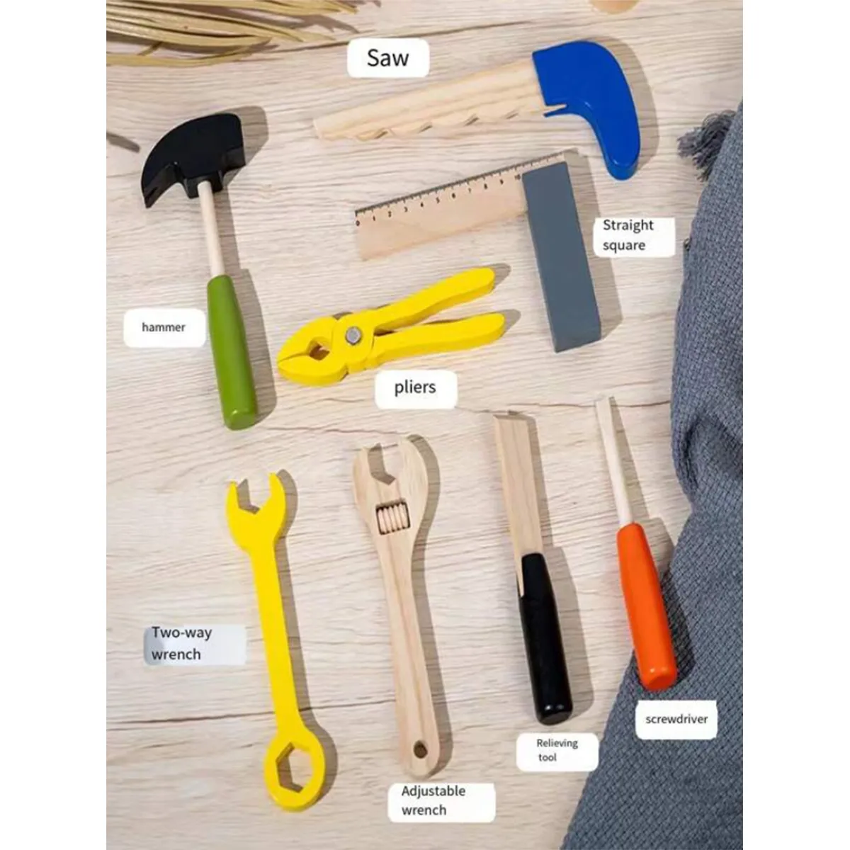 Funny Educational Wooden Maintenance Combination Tool Kit 2