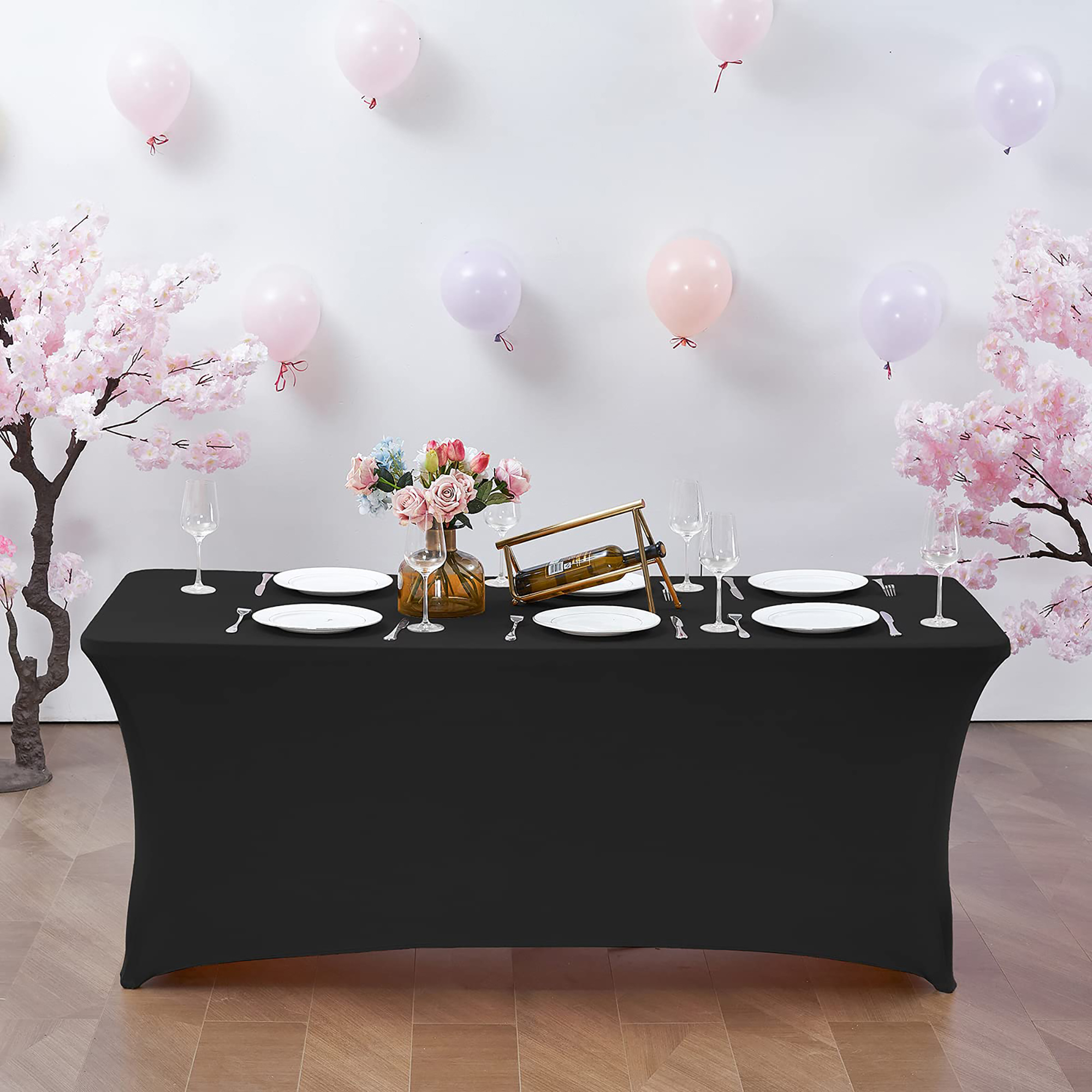 Custom Color 6ft Stretch Tablecloth 6