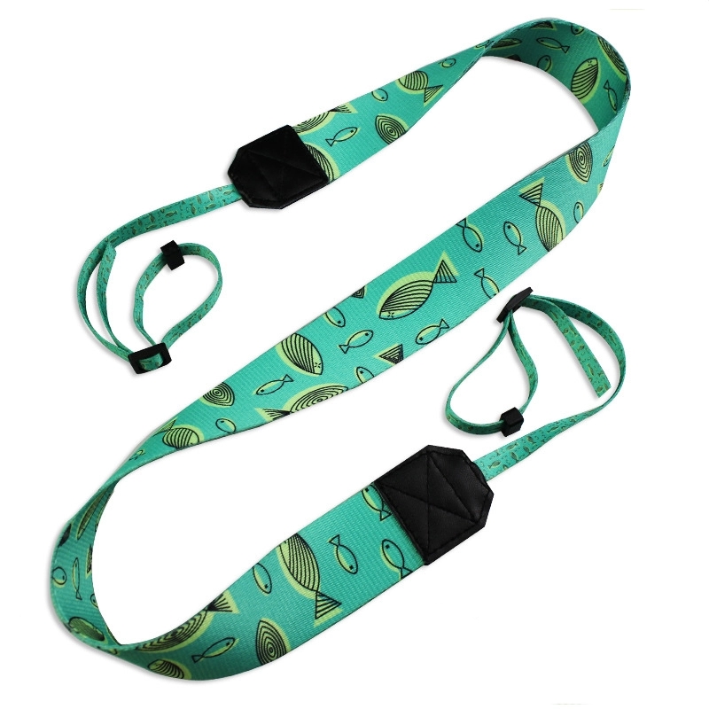 Custom Polyester and Leather Cut logo Camera Straps 4