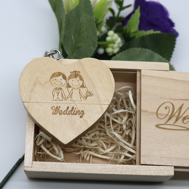 Heart Shape Wooden USB Flash Drive 6