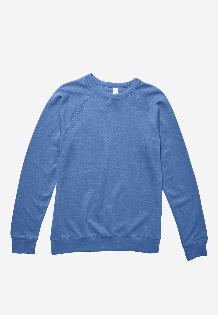 French Terry Raglan Crewneck, custom hoodie or sweatshirt with logo imprint 3