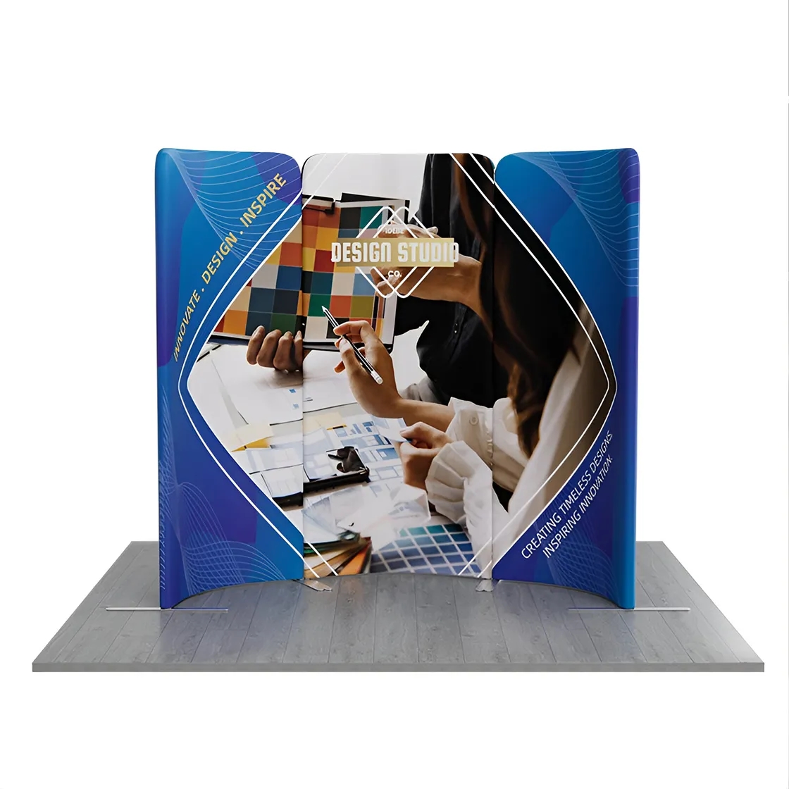6.5ft Magnetic Modular Fabric Display - Curved Shape 12