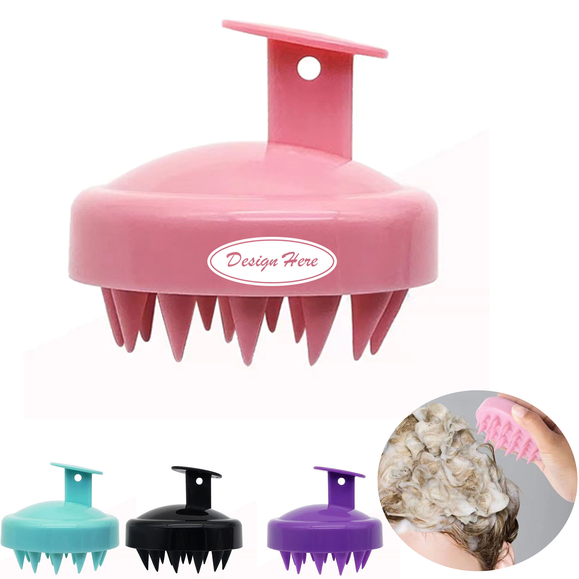 Silicone Bristles Scalp Brush for Shampoo & Massaging Comfort 4