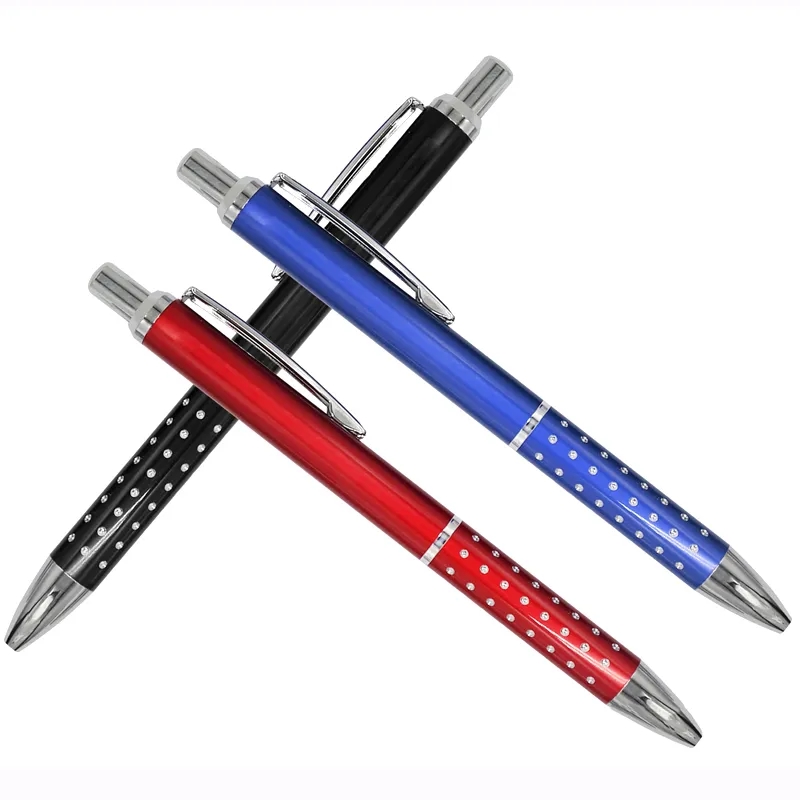 Bling ballpoint pen with aluminium grip 7