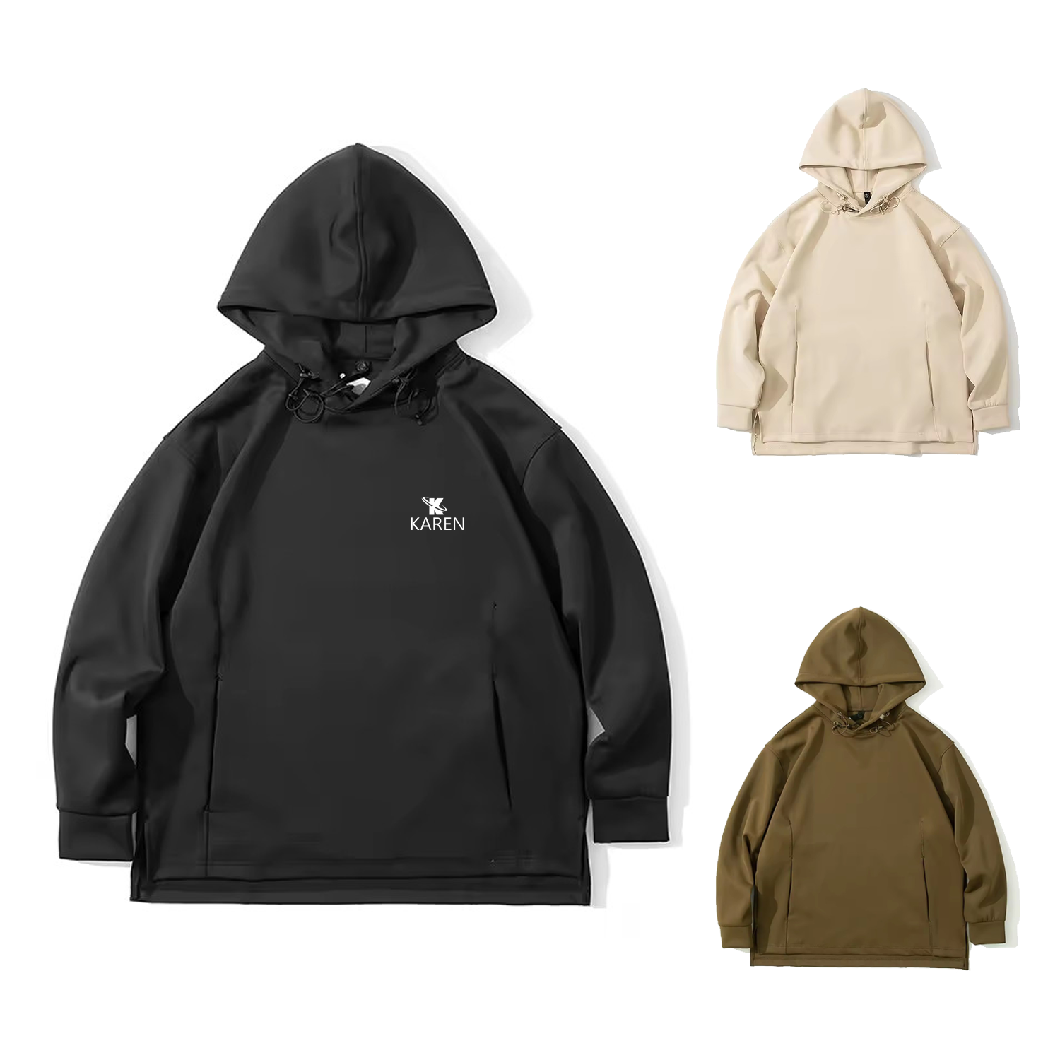Casual Long Sleeve Crossover Hoodie, custom hoodie or sweatshirt with logo imprint 6