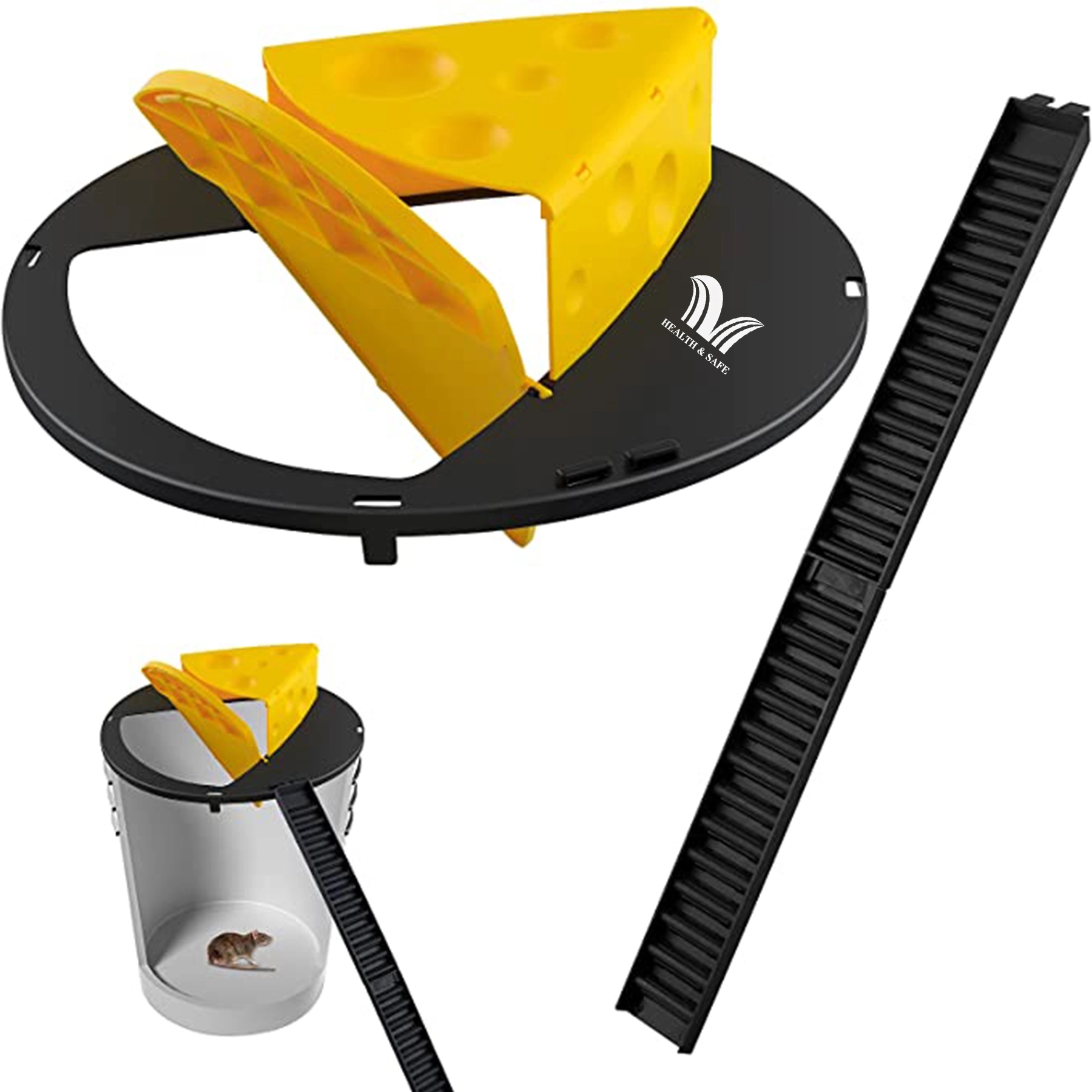 Cheese Mouse Trap Bucket lid Flip Slide Reusable Indoor 3