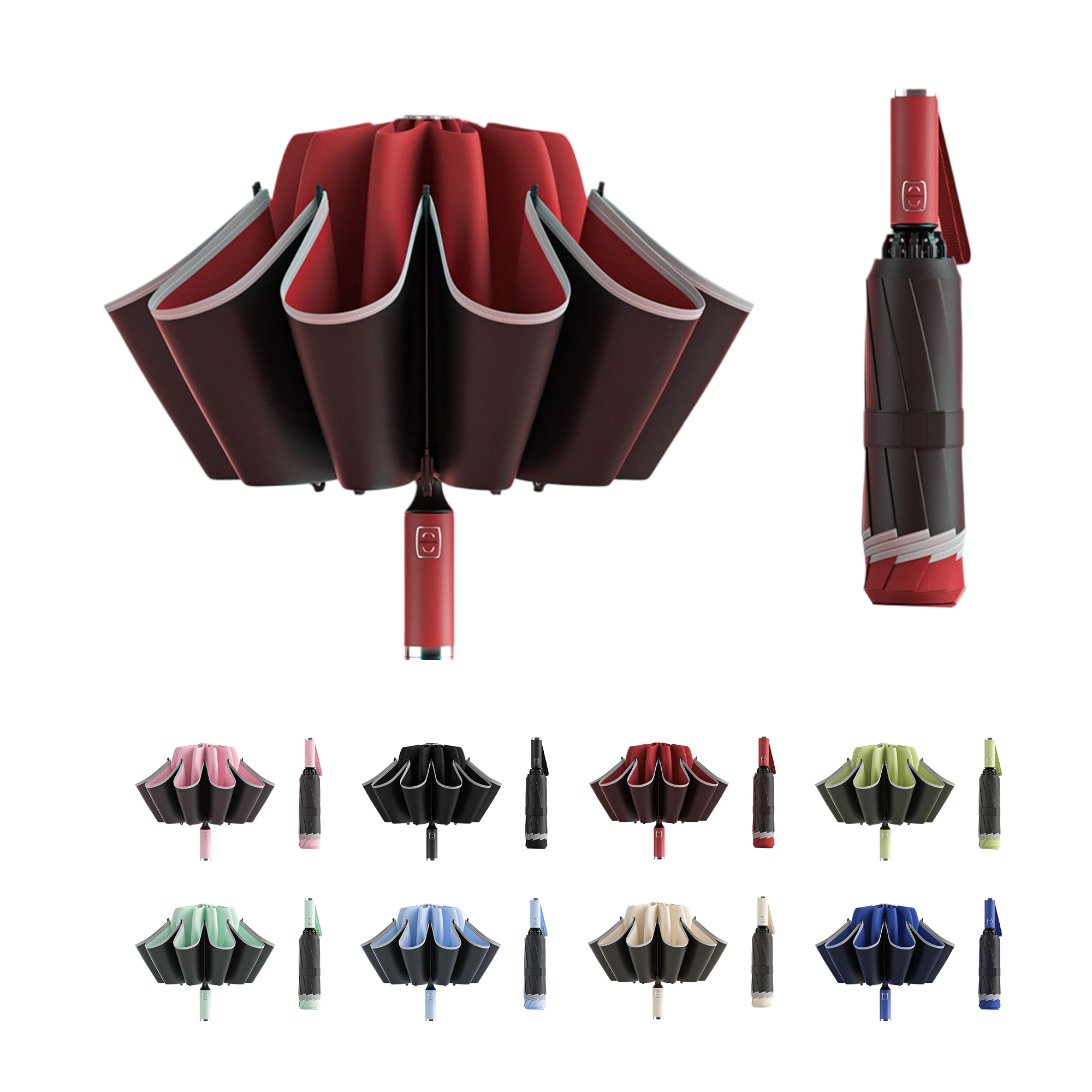 Inverted Automatic Umbrella 12 Rib 41.5" Canopy 7
