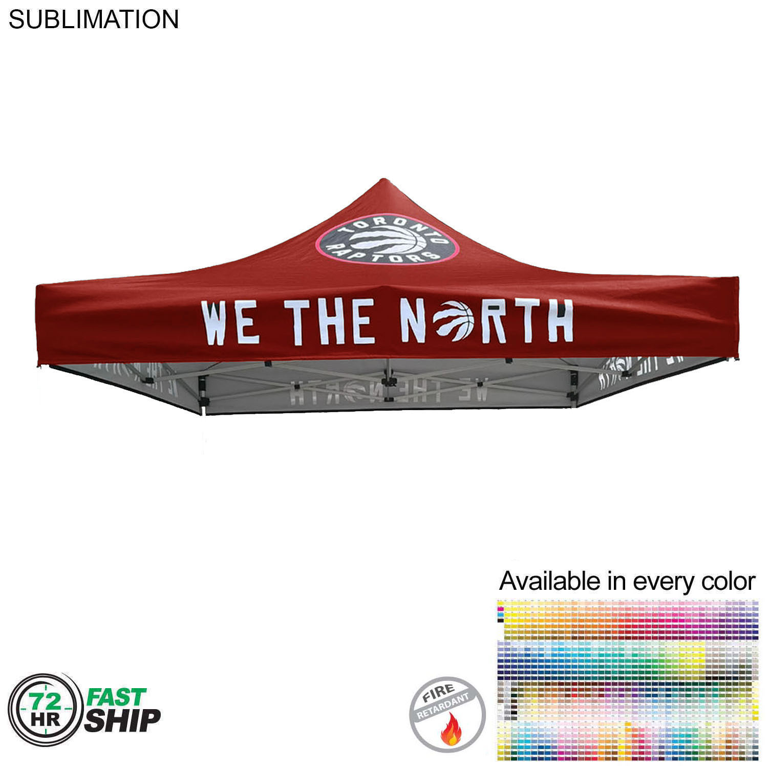 72 Hr Fast Ship - 10' Premium Tent Canopy only, Full Bleed Dye Sublimation 4