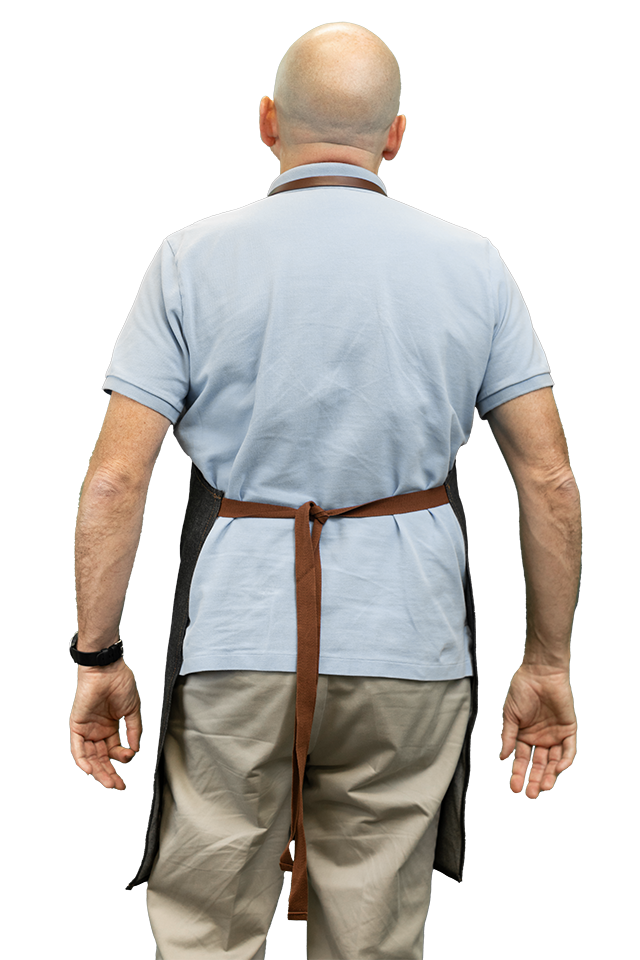 NEW Artisan Style Bib Apron - Denim with Vegan Leather 6