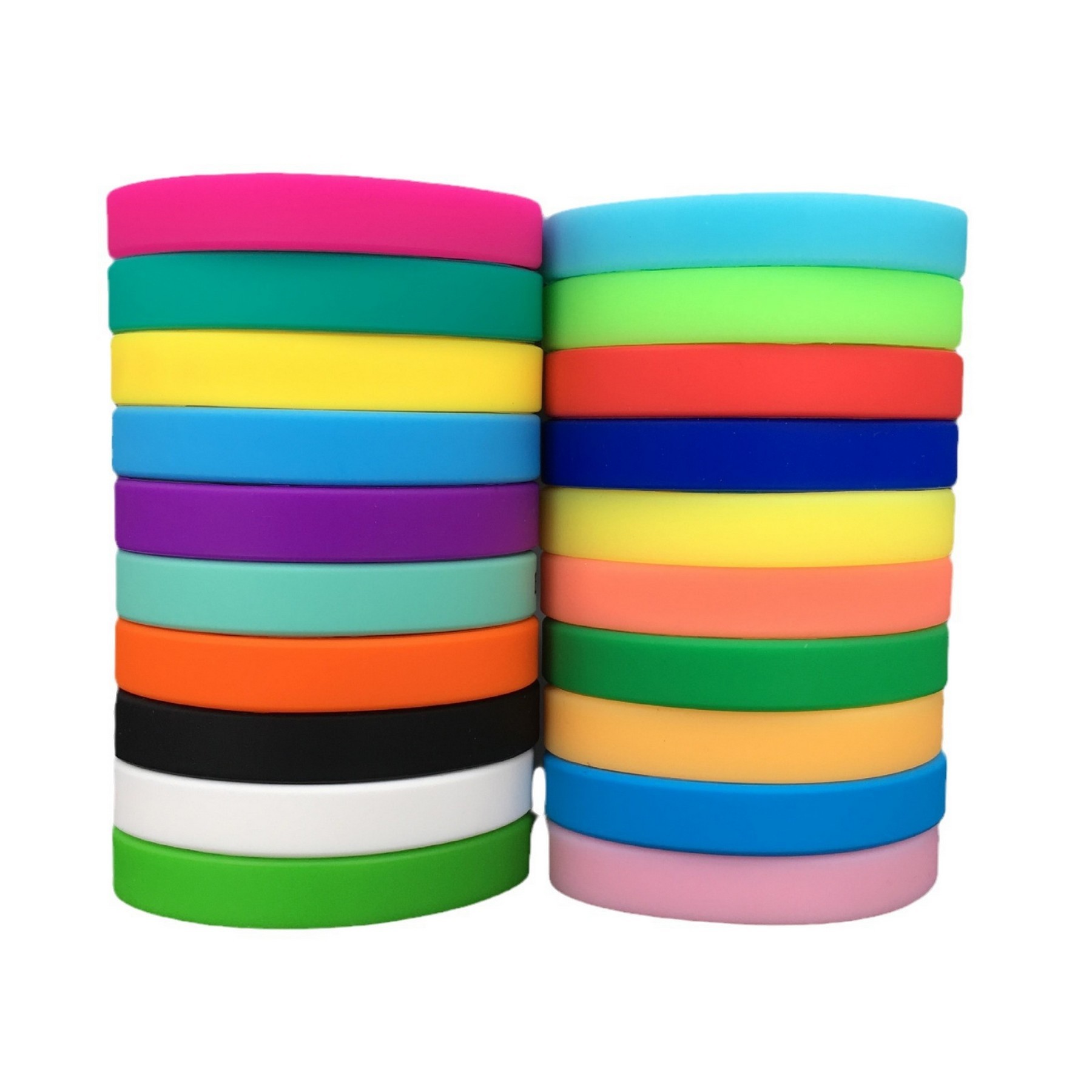 Solid Color Silicone Wristbands Rubber Bracelets 6