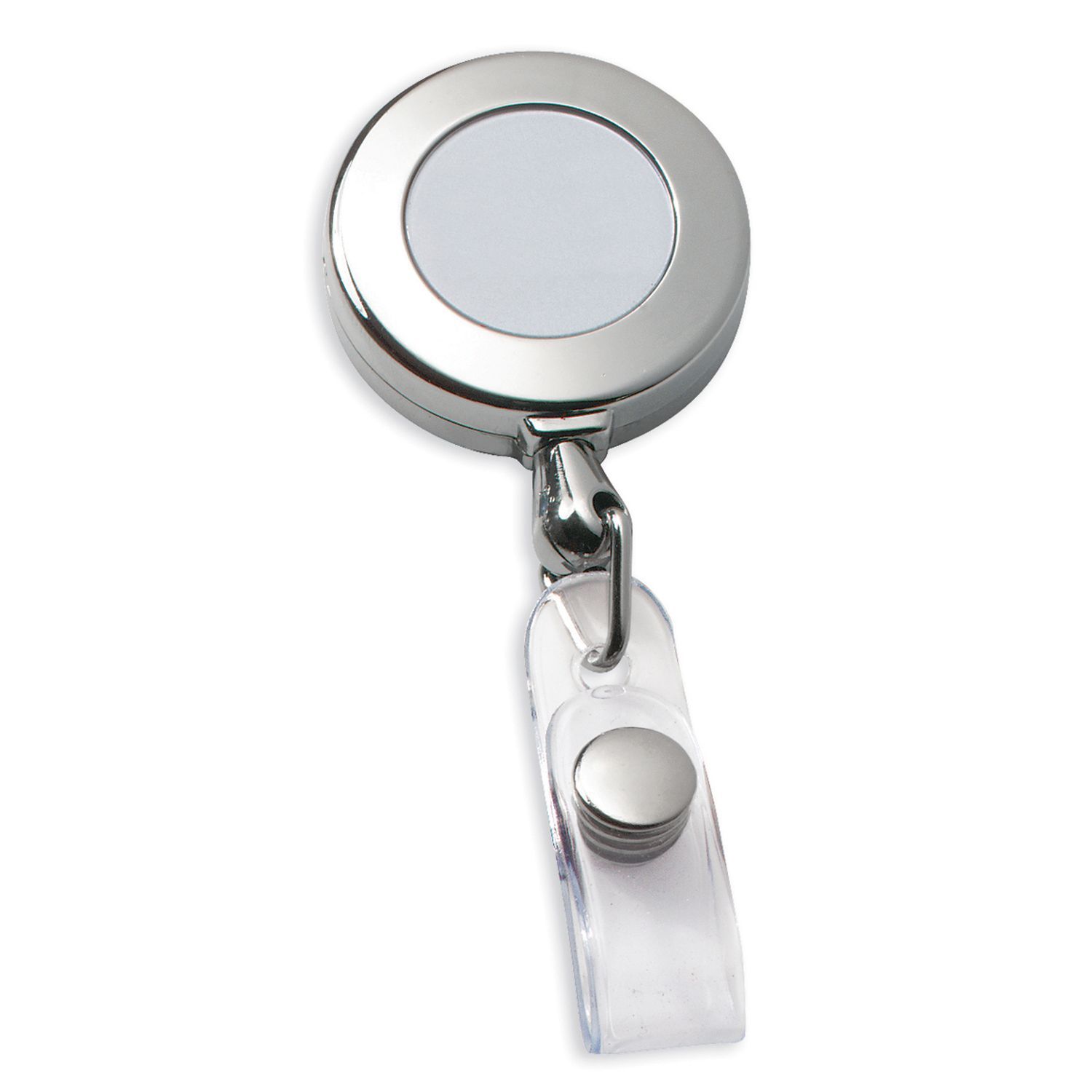 Circle Chrome Retractable Badge Holder 1