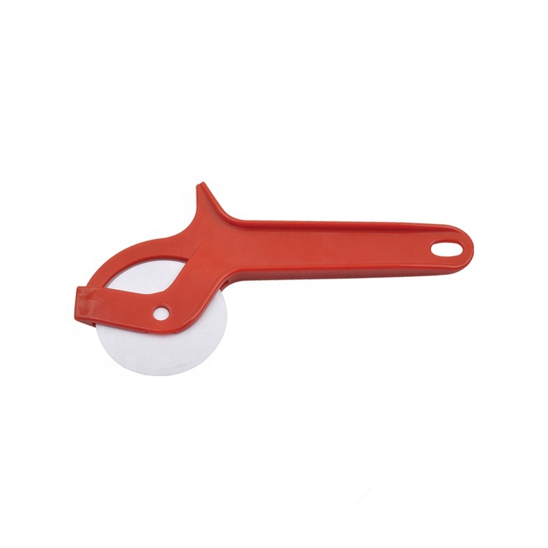 Custom Design Fork Rolling Round Pizza Wheel Cutter Plastic Disposable Plastic Pizza Slicer Cutter 4
