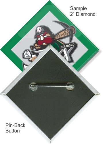 Pin-back 2 Inch Diamond Button 1