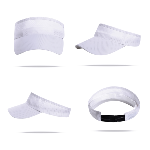 Stock Solid Color Quick Dry Poly Visor, Elastic Back 8