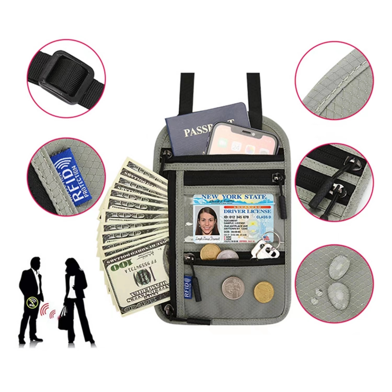 RFID Blocking Passport Wallet for Men Women 10