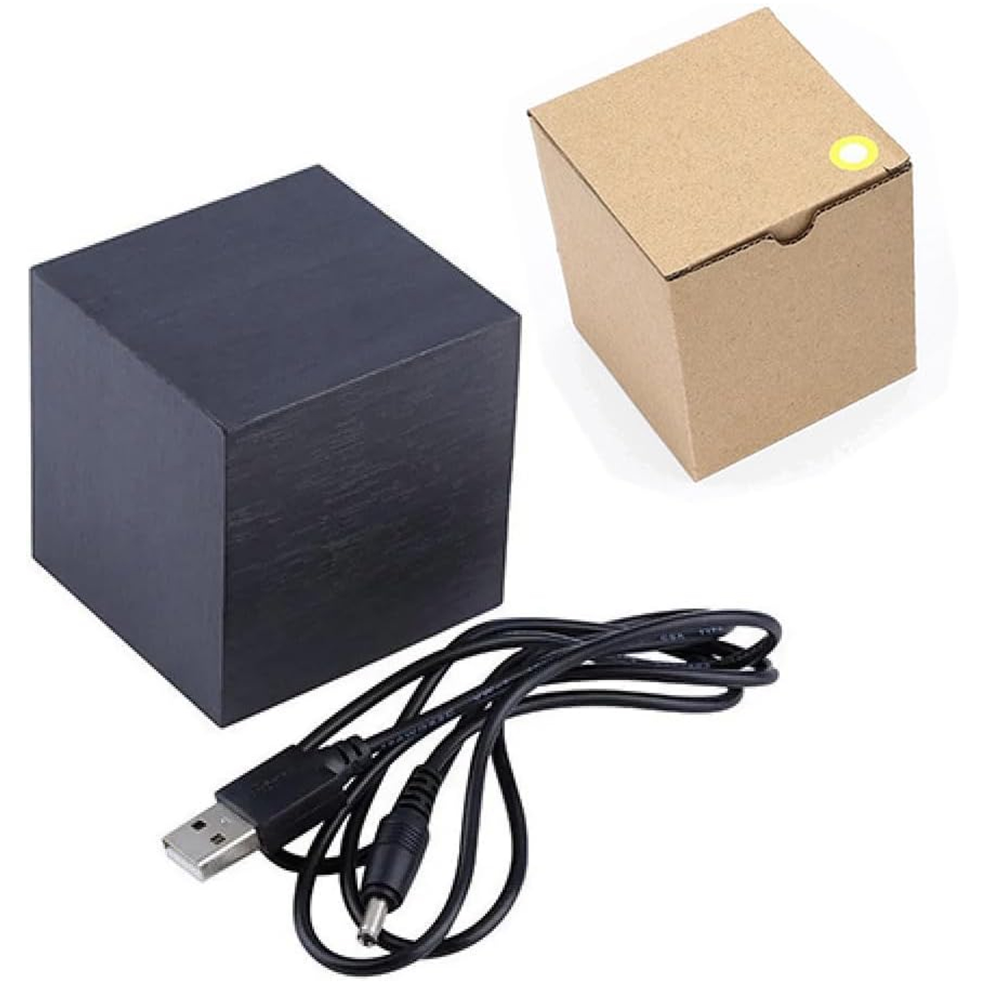 Minimalist Bamboo LED Cube Alarm Clock 3
