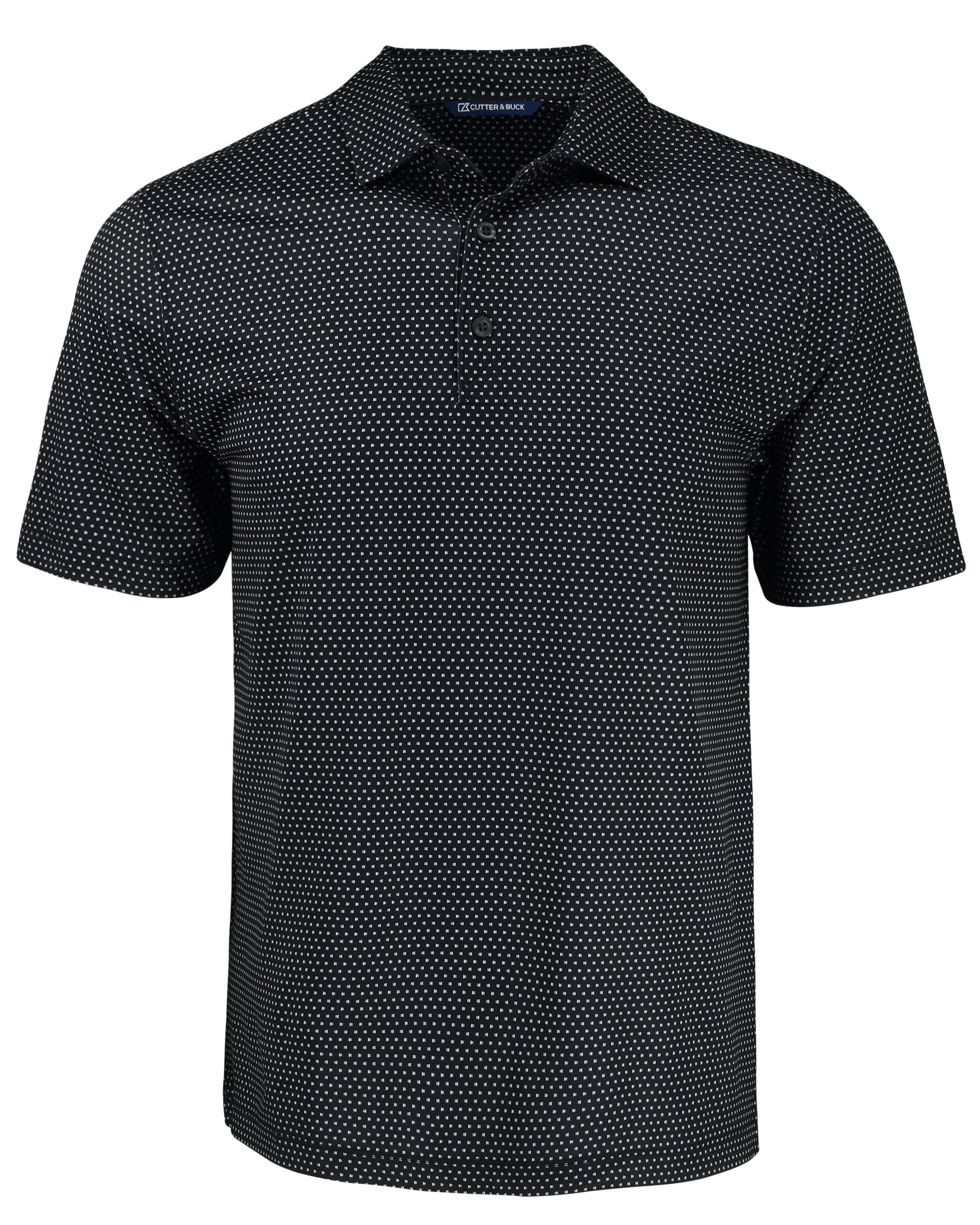 Pike Eco Shadow Check Print Recycled Mens Polo