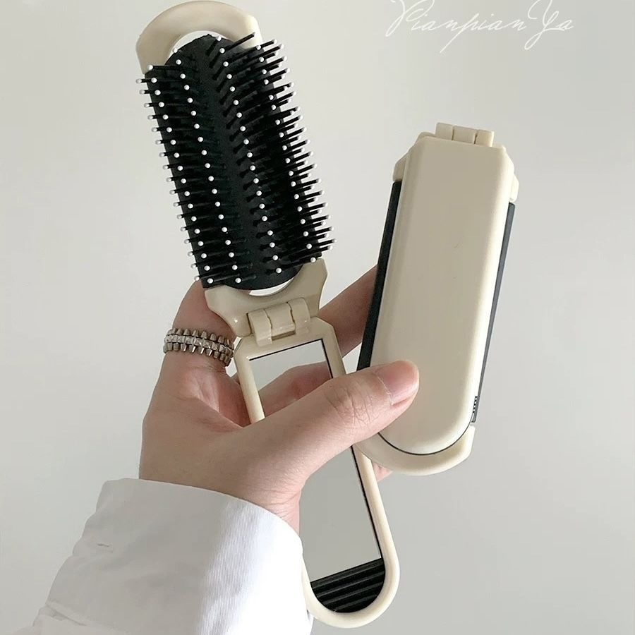Foldable Hair Brush With Mirror 3