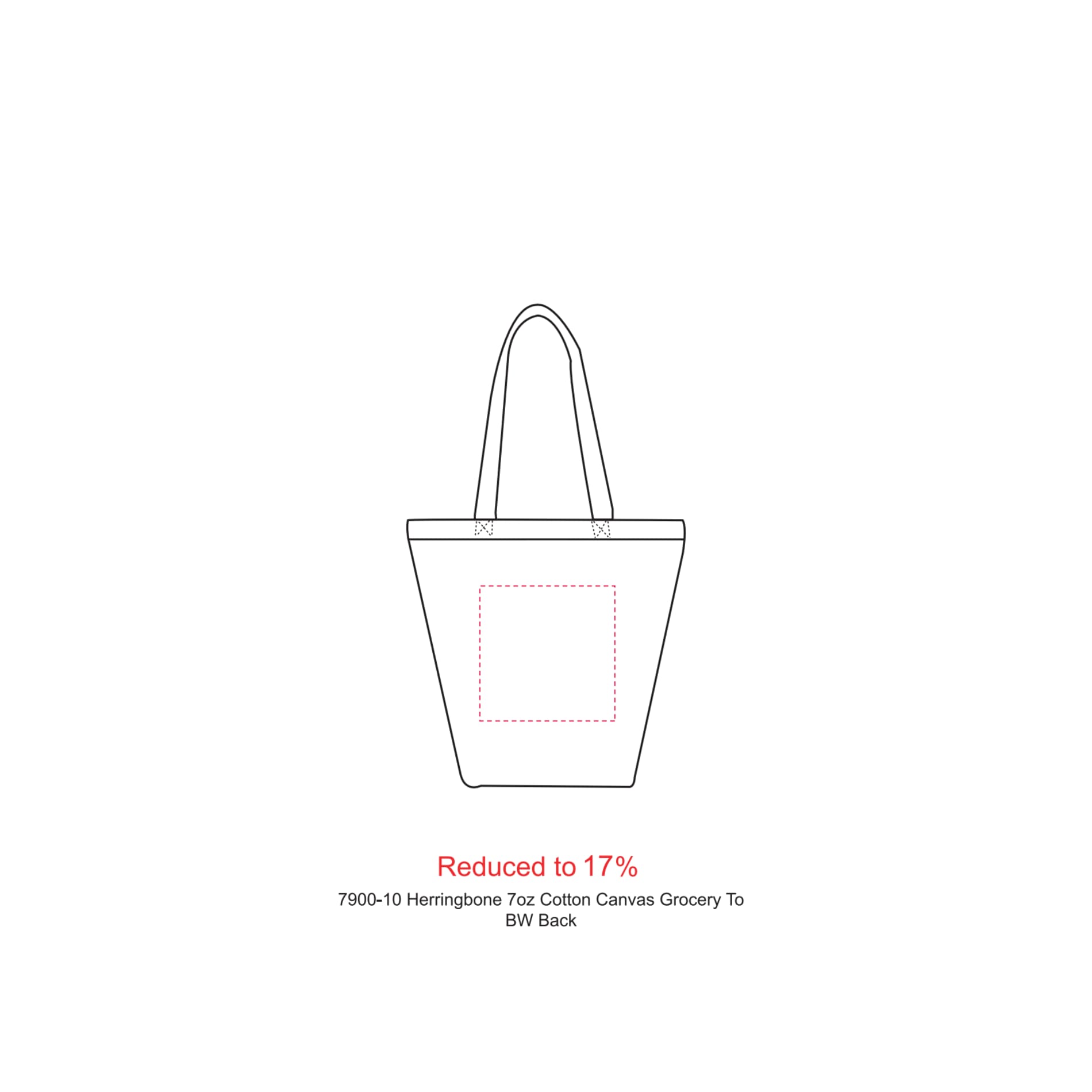 Herringbone 7oz Cotton Canvas Grocery Tote 23