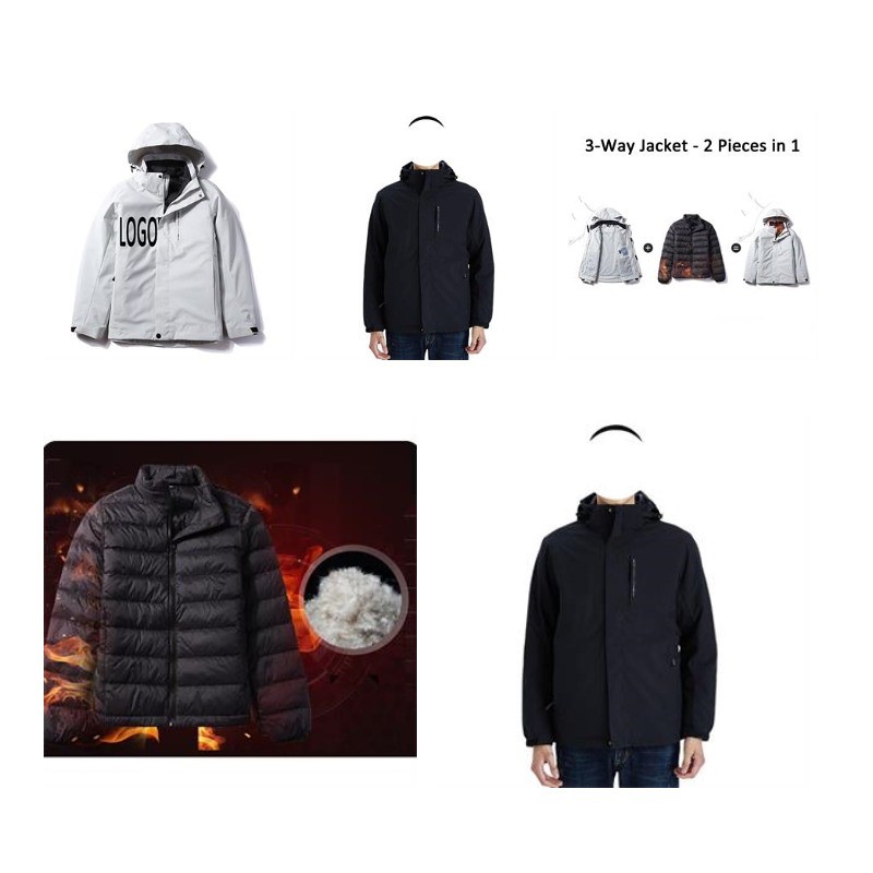Waterproof Detachable 2-layer Hiking Jacket & Outdoor Coat 1