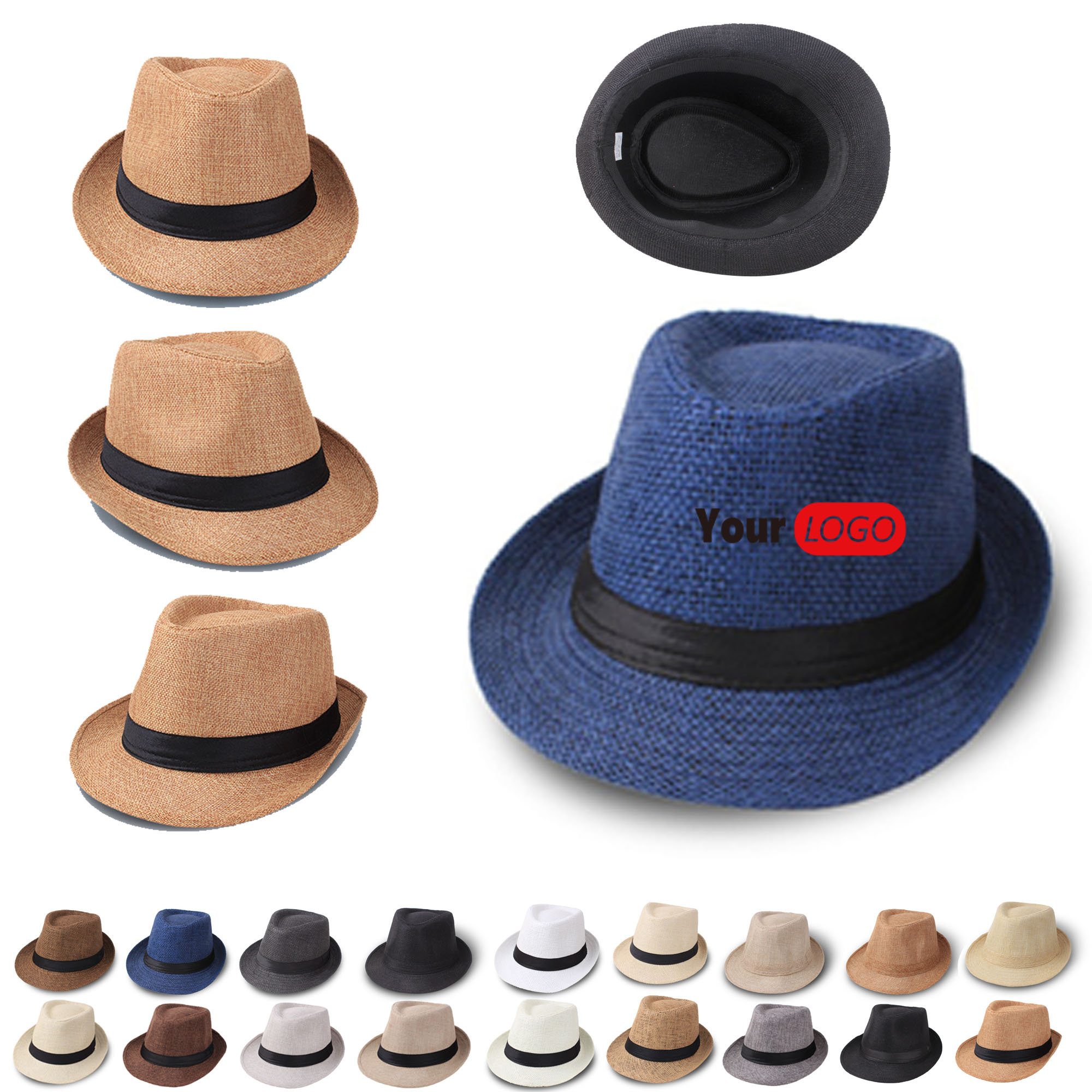 MOQ20 Linen Fabric Sun Hat Customizable Logo 3