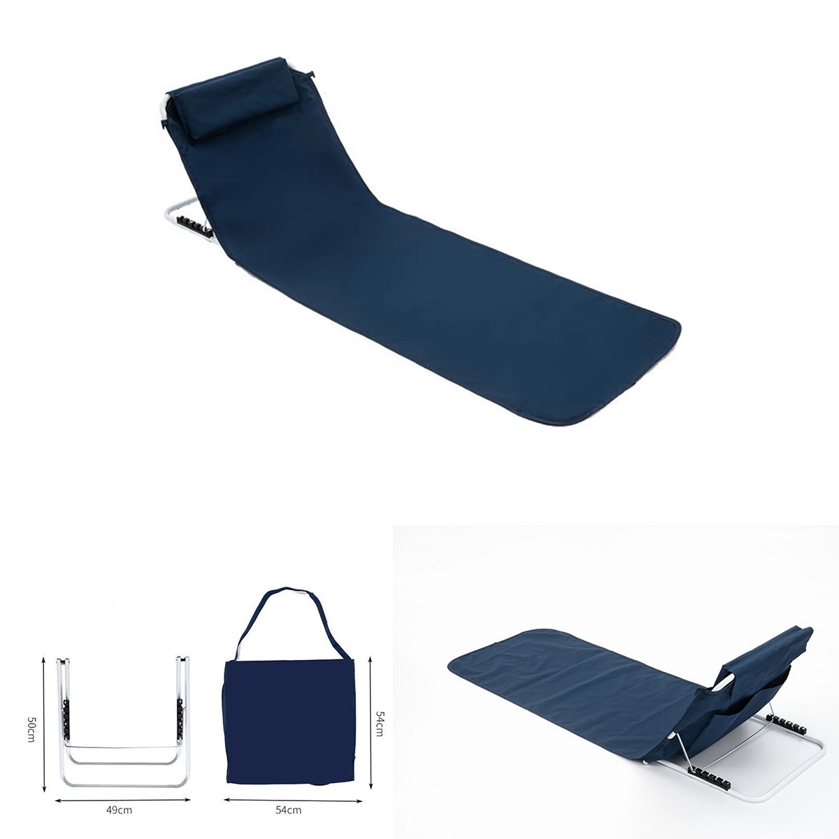 Adjustable Pool Lounge Beach Chair Folding Lawn Recliners 3