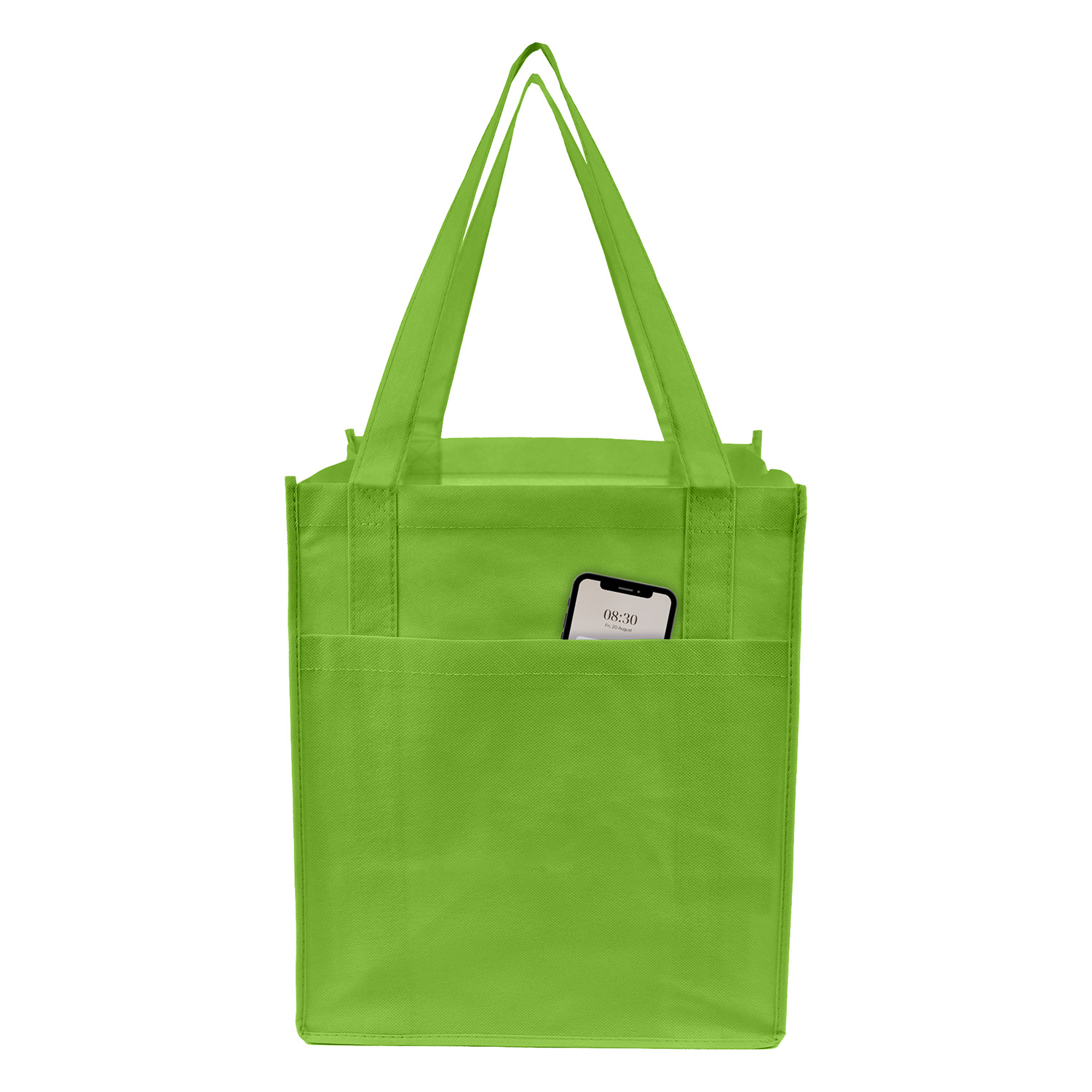 30% OFF SALE until 9/1 - Lime Green Pocket Shopper Tote 8