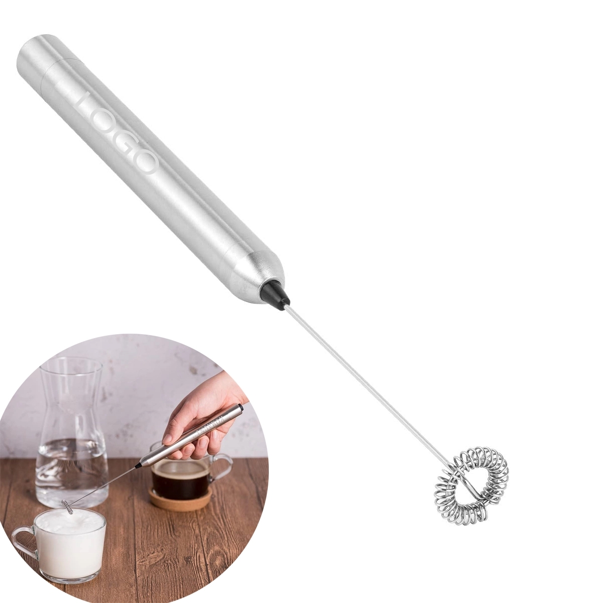 Stainless Steel Handheld Milk Frother 4