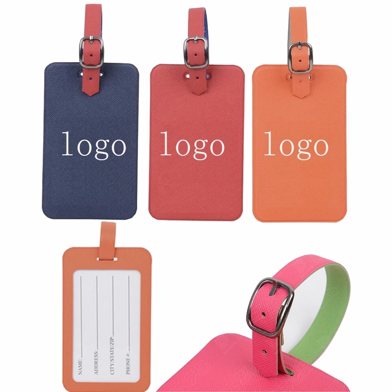 Luxury Leather Bag Tag With Foil Stamping Logo 2