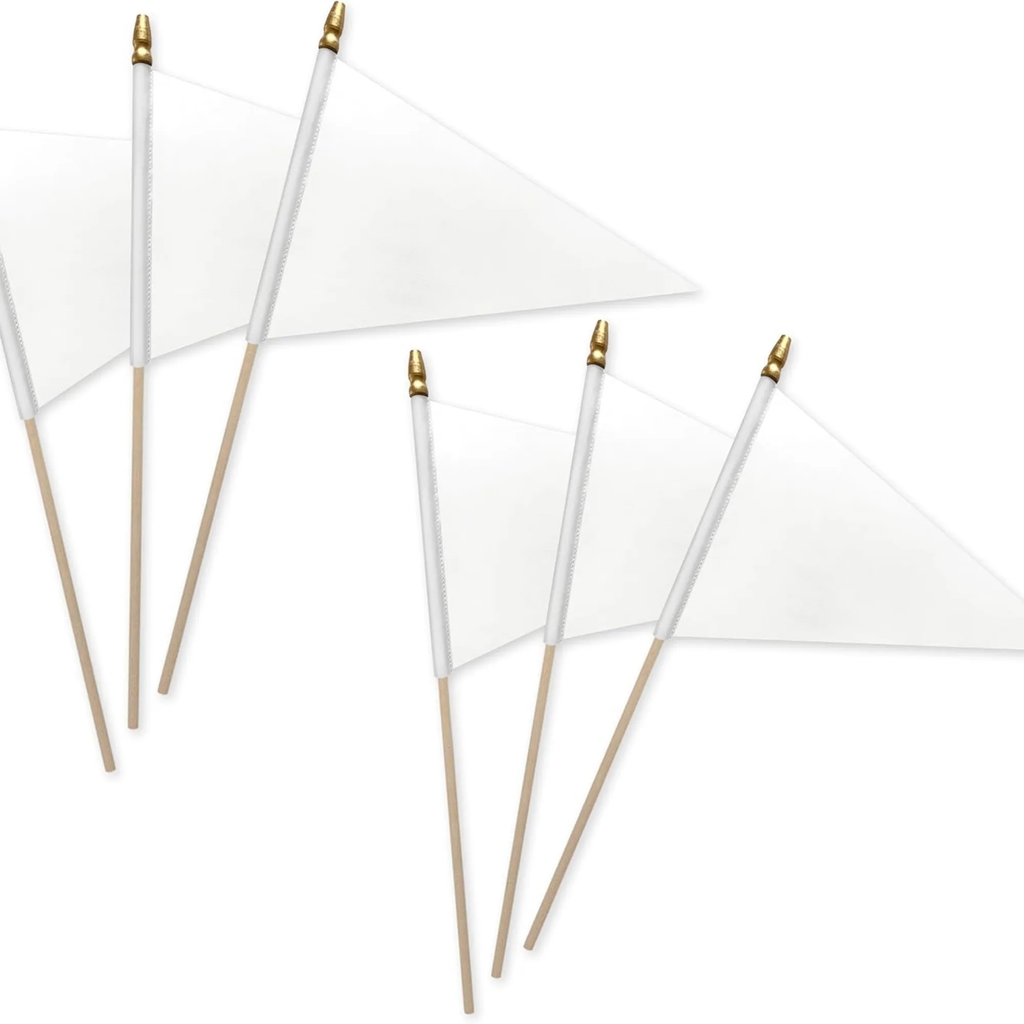 5 x 8 Inch Colorful Pennant Flags With Stick Small Triangle 12